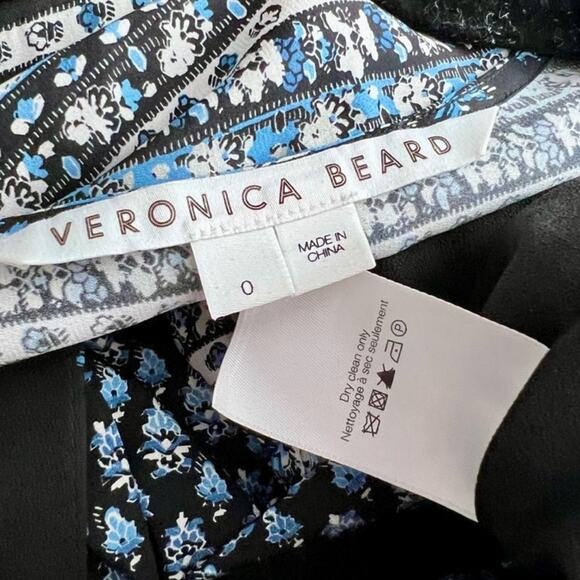 Veronica Beard Zaria Long Sleeve Mini Dress Ruched Floral Silk Bodycon US 0 - Picture 10 of 11